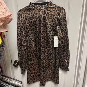 NWT Sequin Leopard Print Dress